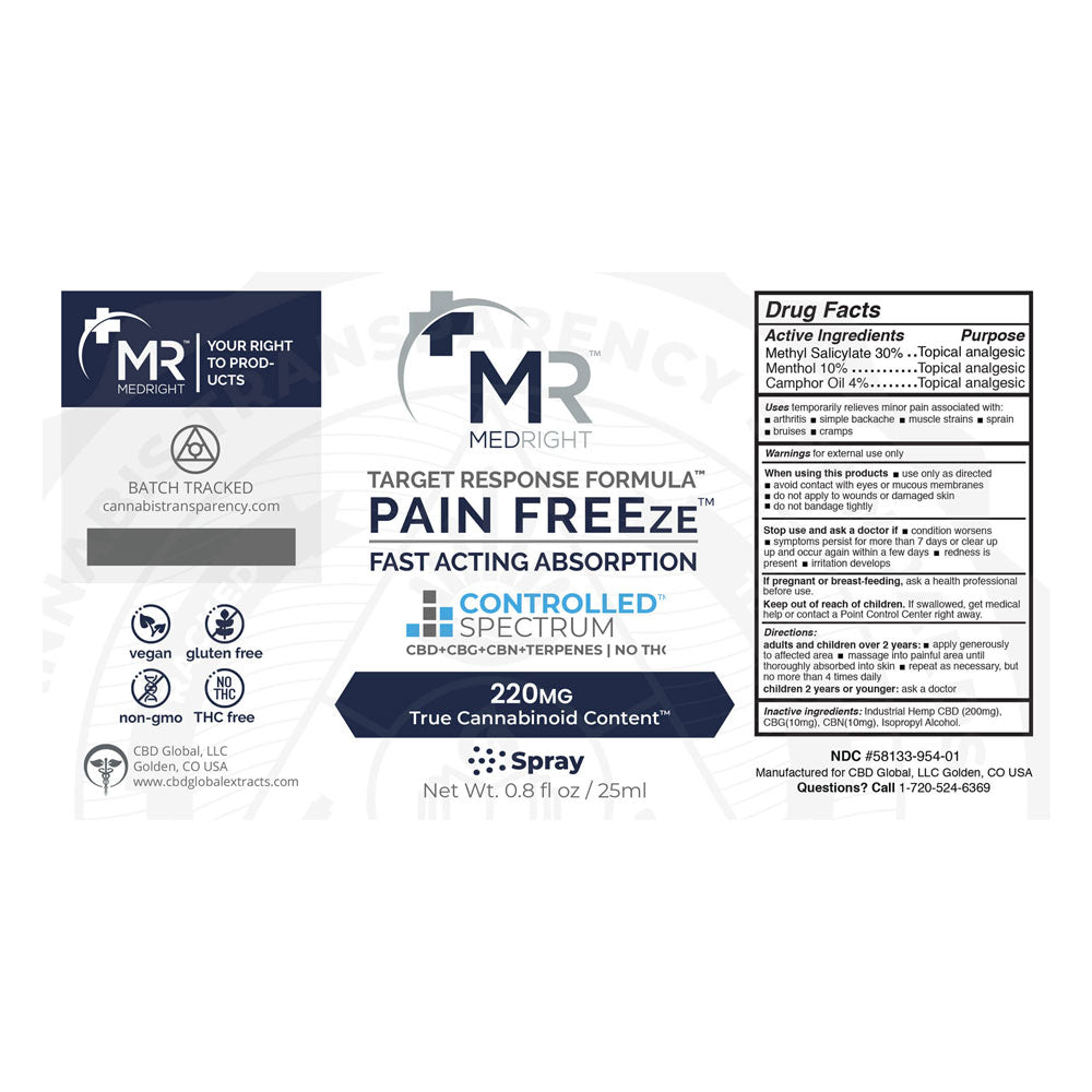 Freeze It Muscle, Joint & Pain Relief EZ Spray – 4 OZ – Medcare